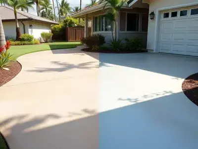 Pressure washing driveway